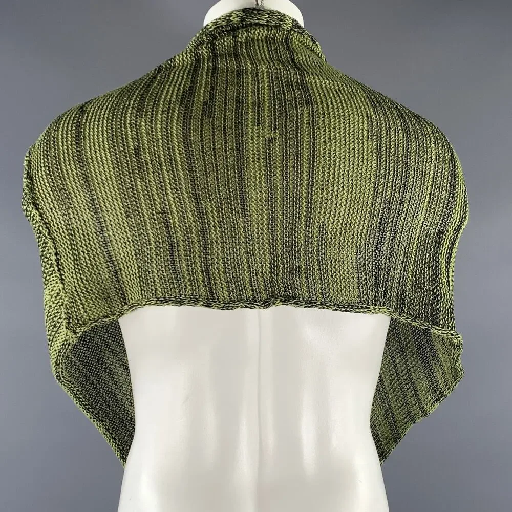 NO BRAND Black Lime Knit Scarves